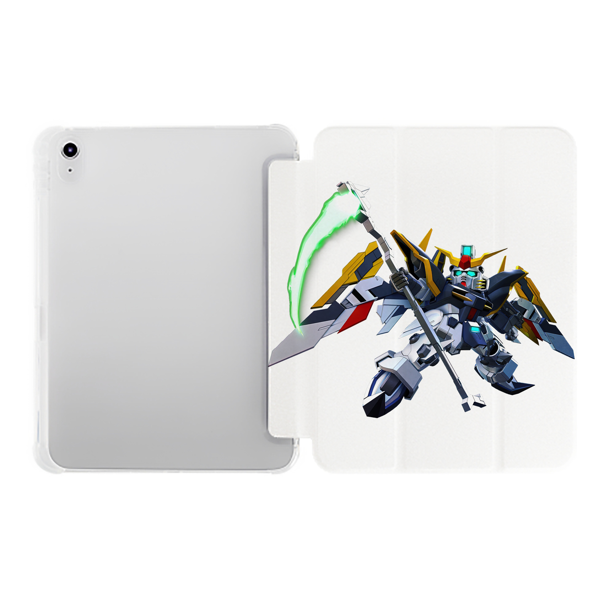 （画像用） 機動戦士ガンダム Mobile Suit Gundam IPad ケース ペン収納付き 三つ折りスタンド PUレザー×シリコン 対応機種9.5/10.5/10.9インチ